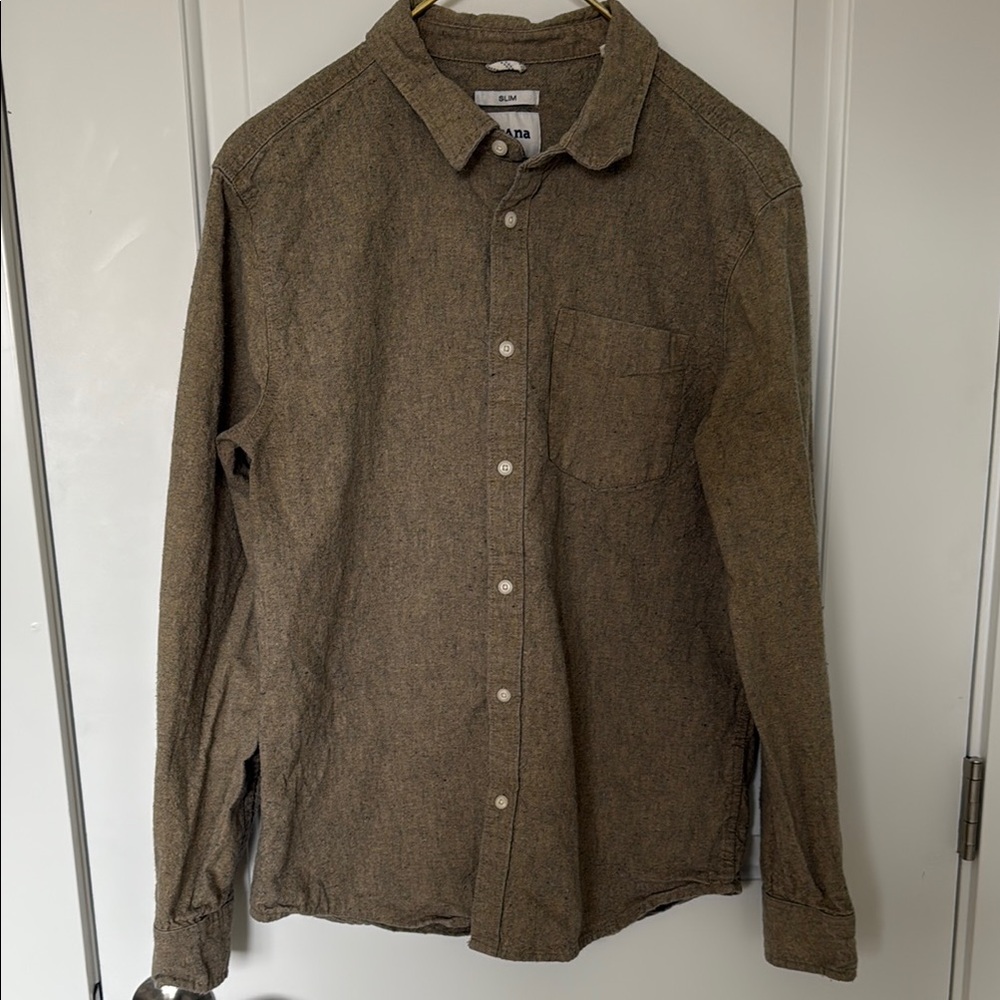 Men’s prAna Hampstead Slim Fit Oatmeal Button Down Shirt